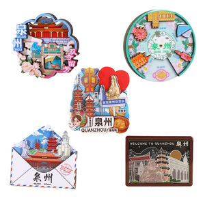 Imanes de nevera personalizados 2d 3D paisaje ciudad turística para recuerdo de nevera imán de nevera de madera <span class=keywords><strong>comprar</strong></span> en línea - Product Image 1