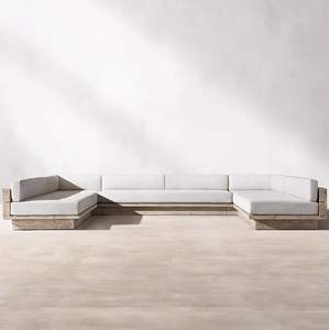 Ensemble de meubles d'extérieur modernes et confortables, canapé de jardin et chaise longue avec table en <span class=keywords><strong>palette</strong></span> en rotin pour cour ou hôtel - Product Image 3