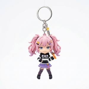 Porte-clés Anime en PVC Écologique, Durable et Imperméable, Conception Personnalisée avec Figurine Mascotte 3D pour Breloques de Sac à Dos Scolaire - Product Image 3