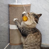 Griffoir mural pour chat en carton ondulé écologique avec coussinets de remplacement – Jouet d'angle mural pour chat d'intérieur pour aiguiser les griffes – En promotion