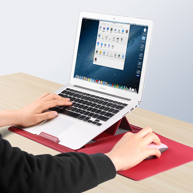13 14 15 16inch PU Leather Laptop Sleeve Case Stand 4 1 Set Multi Function Newest Fashionable 100% QC Pass MacBook HP DELL ACER