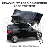 Carpa de Techo Rígida ABS de Fábrica OEM, Apertura Rápida Lateral, Delgada, Impermeable, para 2 Personas, Venta al por Mayor, con Escalera