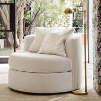 Canapé en tissu velours moderne Yicheng, coussins blancs, base en bois, fauteuil lounge, fauteuil individuel, provenant d'un fournisseur chinois