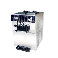 Machine à crème glacée molle électrique automatique autonettoyante - Utilisation commerciale en extérieur Acier inoxydable 220V 28L Baosheng
