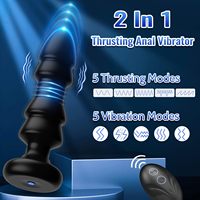 Ferngesteuerter Analplug mit Stoßfunktion - Anales Sexspielzeug mit Vibrations- und Stoßmodi, Prostatamassagegerät für Männer und Frauen