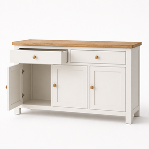 Buffet de cuisine multifonctionnel en chêne massif, 3 tiroirs, 3 portes en MDF, grande capacité, armoire moderne, modèle Phuoc Hung Phuochung070 - Product Image 2