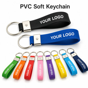 Porte-clés en PVC souple personnalisé avec logo, cordon de poignet, étanche, durable, flexible, pour cadeau promotionnel d'entreprise - Product Image 1