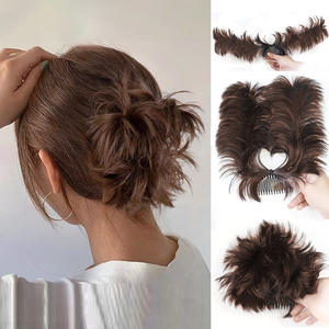 Messy Hair Bun Court Naturel Droit Polyvalent Styles Réglables Pièces de <span class=keywords><strong>Cheveux</strong></span> Facile <span class=keywords><strong>Postiche</strong></span> Synthétique pour Femmes Extension de <span class=keywords><strong>Cheveux</strong></span> - Product Image 2