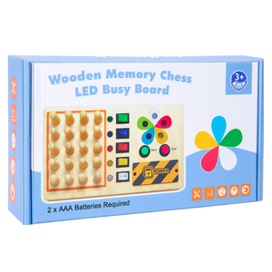 Montessori Đồ chơi giáo dục Bộ nhớ đào tạo Trò chơi cờ vua bằng gỗ bận rộn Hội Đồng Quản trị với 8 LED công tắc đèn mạch cho trẻ em - Product Image 2