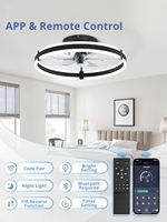 Kit de rénovation de ventilateur de plafond LED, ventilateur de plafond moderne et économique à courant continu avec lumières LED et télécommande, 5 pales, 7 vitesses