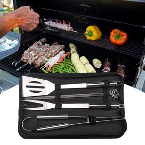 Ensemble d'accessoires pour barbecue en acier inoxydable, outils de barbecue portables résistants à la chaleur, spatule de cuisine, fourchette, pince - Product Image 5