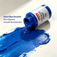 Kinghan – Ensemble de peinture gouache en verre de 100 ml, 6 couleurs, pigments mats de grande capacité, pour la pratique artistique, emballé en boîte de papier