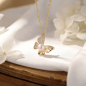 Collier en argent S925 avec perle d'eau douce, pendentif trèfle fleuri pavé de CZ, bijou élégant, cadeau pour femme - Product Image 4