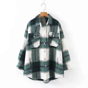 Autumn and Winter <strong>Flannel</strong> Plaid <strong>Shirt</strong> for <strong>Women</strong> Classic Vintage Street <strong>Shirt</strong> for <strong>Women</strong> Long Sleeve Button-down <strong>Shirt</strong> - Product Image 6