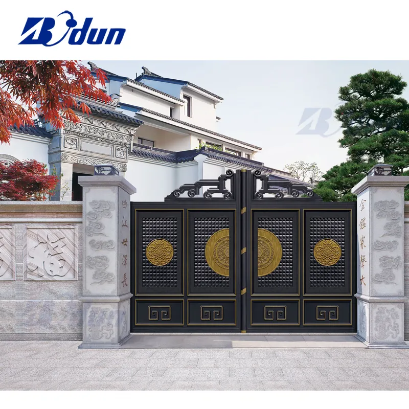 Portoni per vialetto in metallo Bodun 6063 porta scorrevole automatica per cancello scorrevole in alluminio di alta qualità