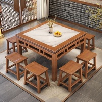 Table à manger carrée en bois massif de bonne qualité, meubles de maison personnalisables en bois