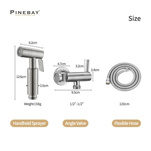 PINEBAY, новый дизайн, ванная комната, туалетная мойка из нержавеющей стали, биде, распылитель с угловым клапаном - Product Image 6
