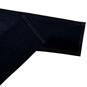 YAXI Jeans vintage pour hommes quatre saisons fermeture éclair braguette imprimé <span class=keywords><strong>poche</strong></span> <span class=keywords><strong>arrière</strong></span> extensible bleu foncé lavé vente chaude fabriqué OEM/ODM - Product Image 6