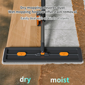 Chổi lau nhà sợi siêu mịn cán dài bằng thép không gỉ, có tấm nhựa tháo rời và đầu lau vải thay thế được - Product Image 3