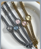 Montre carrée personnalisée en alliage de quartz pour femme, étanche, verre minéral, fermoir bijou, style bureau et affaires avec logo