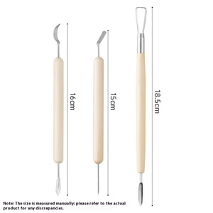 Kit de 3 outils de bricolage en argile pour la sculpture de <span class=keywords><strong>poterie</strong></span> en polymère pour sculpter la céramique Fournitures d'art Public cible Amateurs - Product Image 3