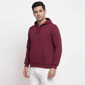 Autumn Winter Heavyweight Custom Fabric Hooded Zipper Pullover Sweatshirt Men's Casual Regular Fit 100% Cotton Solid Color - Product Image 1