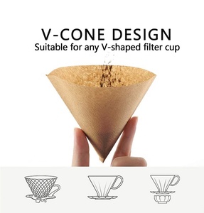 Nouvel Arrivage – Filtres à Café en Papier Qualité Alimentaire en Forme <span class=keywords><strong>de</strong></span> V V101 V102 Non Blanchis Naturels pour Cafetière Goutte à Goutte - Product Image 3