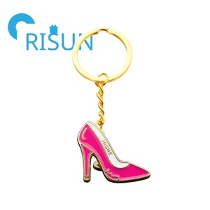 Personnalisé 3D métal émail talons hauts pantoufles porte-clés porte-clés porte-clés personnalisés talons hauts pantoufles chaussure porte-clés - Product Image 2