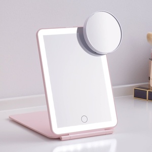 Lighted Travel <b>Make</b> <b>up</b> LED <b>Light</b> Mirror Portable <b>Light</b> <b>up</b> Beauty Makeup Mirror With 3 Color Dimmable Touch Screen - Product Image 6