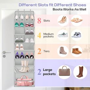 Large Deep Pockets Hanging <b>Shoe</b> Rack Clear Over the Door <b>Shoe</b> Organizer for Closet - Product Image 2