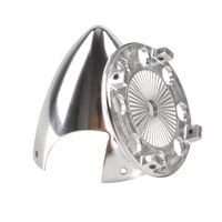 Spinner en aluminium poli argenté de 49 mm avec alésage de 10 mm pour avion RC 50-120CC, couleur personnalisée, prêt pour OEM, vente en gros, avec kit de boulons M5