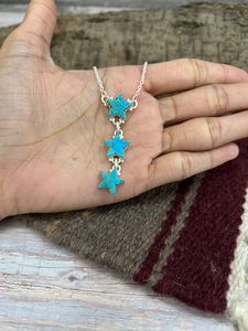 Collier en argent sterling fait à la main avec turquoise Kingman, bijoux pour femmes, pendentif cadeau - Product Image 2