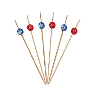 Artículos para Fiestas, Brochetas de Cóctel Desechables de Bambú de 4.72 Pulgadas <span class=keywords><strong>con</strong></span> Estampado de Girasol y Pastel Lunar - Product Image 3