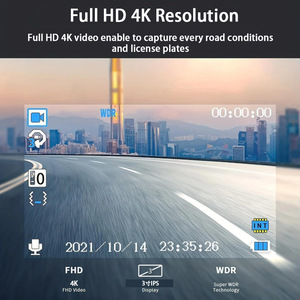 กล้องติดรถยนต์ A7 HD 4K 170 องศา บันทึกภาพหน้า-หลัง เชื่อมต่อโทรศัพท์มือถือผ่าน Wifi พร้อมระบบ ADAS GPS ติดตามตำแหน่ง และตรวจจับความเคลื่อนไหว - Product Image 6