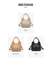 Sac fourre-tout rétro en cuir PU grainé, sac seau à poignée supérieure, sac à bandoulière réglable, logo personnalisé pour femme