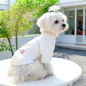 I Love Mama Pet <b>T</b>-Shirt For Small Dogs <b>Cats</b> White Black Polyester Four Seasons Wear - Product Image 4