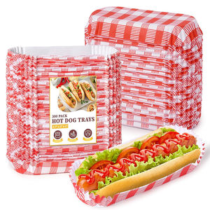 Ensemble de vaisselle personnalisé porte-emballages en papier pour bateaux alimentaires plateaux à saucisses petit-déjeuner assiettes pour emballage de hot-dog - Product Image 1