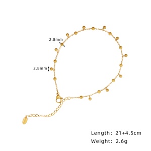 Chaîne de cheville perlée en acier inoxydable plaqué or pour femme, bijou de plage estival, cadeau - Product Image 6