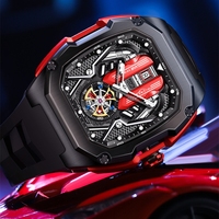 En vente squelette F1 Super voiture hommes montre mouvement à Quartz 3ATM étanche amateurs de sport chronographe Cool montre