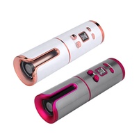 Pembuat Curling Iron Nirkabel Otomatis Pengisian Daya USB Tanpa Kabel Penata Rambut Keriting Layar LCD Penunjuk Suhu Pemanas PTC Memori