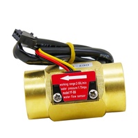 Pengukur Aliran G3/4'' Ulir Betina 2-50L Sensor Aliran Air Kuningan dengan Turbin 3.5-24V untuk Air Panas 100 Derajat OEM B9