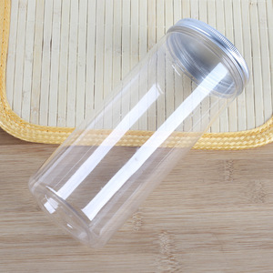 Pet Plastic Bucket 85X250mm Cylinder Food Grade Transparent Airtight Container With Aluminum Lid Large Capacity Jar - Product Image 3