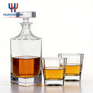 Premium Barware Bourbon Whiskey Decanter Set with 2 Glasses & 6 Chilling Stones in Natural Wooden Sliding <b>Box</b> Gift - Product Image 3