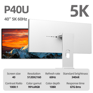 Монитор KUYCON P40U, 60 Гц, шаг пикселя 0.184 мм, 139 PPI, 5K IPS, 40 дюймов, корпус из алюминиевого сплава, без кронштейна - Product Image 2