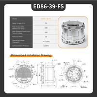 Module articulé intégré haute performance ED86-39-FS 24-72V 52Nm CANFD pour bras de robot humanoïde, système de chien quadrupède et utilisation en dispositif.