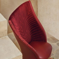 Fauteuil individuel de luxe moderne pour salon de villa italienne, chambre d'hôtel, bureau à domicile, avec structure en bois et velours écologique, idéal pour la détente