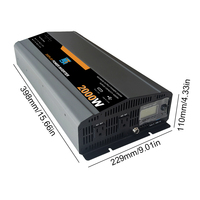 Onduleur solaire 2000W 12V/24V 110V AC avec chargeur et fonction UPS, onde sinusoïdale pure, efficacité 94%, pour camping-car/camion/bateau, utilisation hors réseau