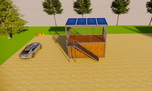 Casa prefabricada modular de 20 pies, contenedor de paquete plano, casa contenedora de apartamento para sala de estar con panel solar - Product Image 6