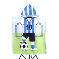 Peignoir à capuche en microfibre imprimé dessin animé robot personnalisé pour enfants, serviette de bain à capuche pour filles et garçons