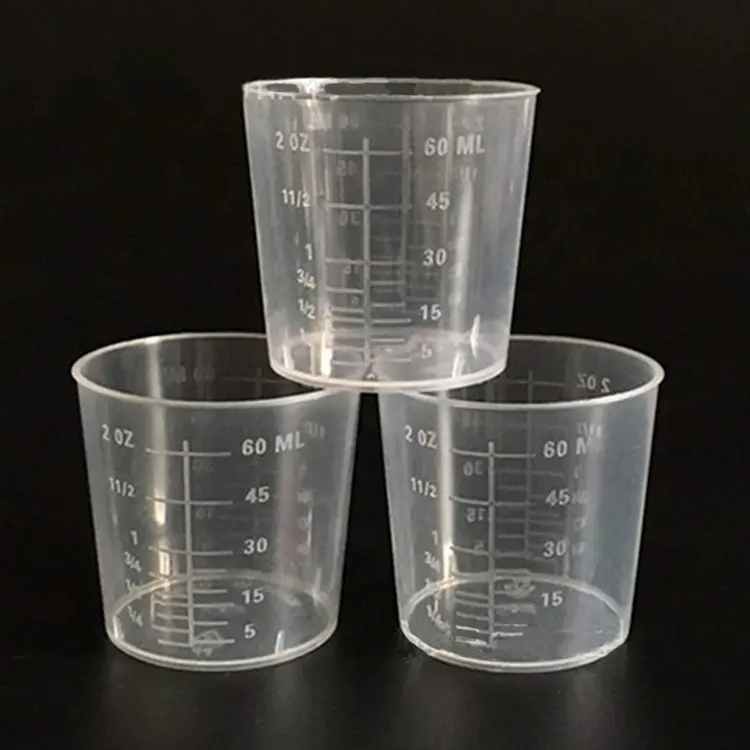 Bpa gratuit En Plastique 2oz Médecine Tasses Médicales Tasses à Mesurer 60ml